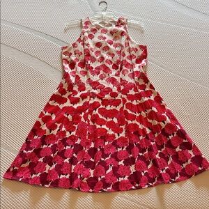New York & Company Floral Pink and Red Dress 10